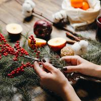 Illustration Basteln mit Kindern im Herbst