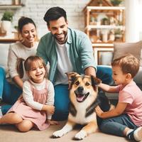 Illustration Kinder und Hunde