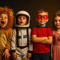 Illustration Kinder und Verkleiden