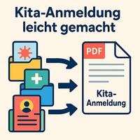 Illustration Anmeldung zur Kindertagesstätte