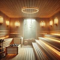 Illustration Kinder und Sauna