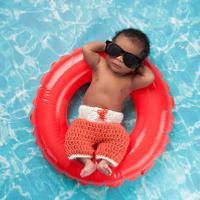 Illustration Baby und Sommerhitze