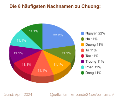 Chuong: Die häufigsten Nachnamen als Tortendiagramm
