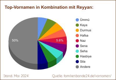 Reyyan: Diagramm der Verteilung von Doppelnamen mit Reyyan
